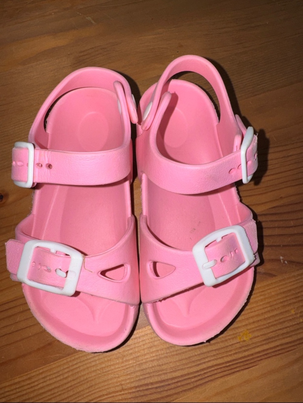 Girls Adjustable Pink Buckle Strap Sandals